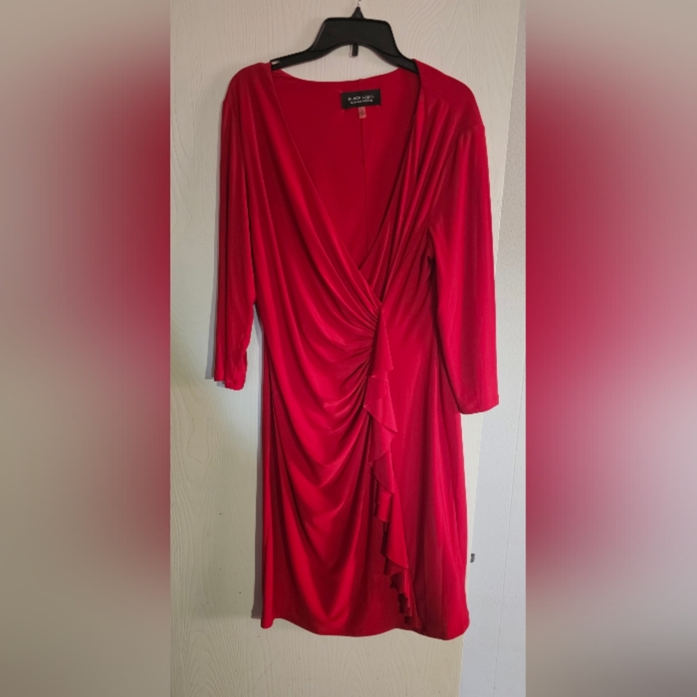 Black Label Red Long Sleeve Dress